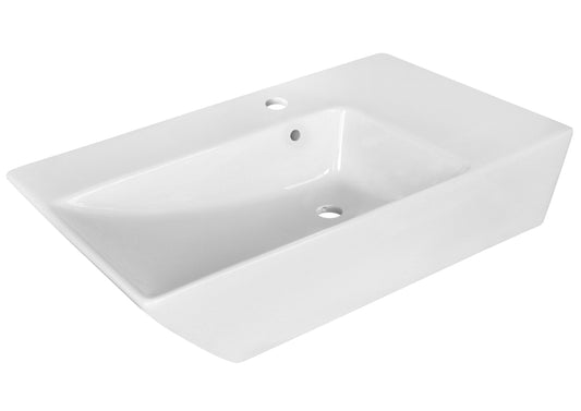 25.5-in. x 15.5-in. Rectangle Bathroom Vessel Sink White Enamel Glaze