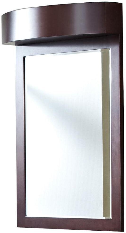 24-in. W 36-in. H Transitional Birch Wood-Veneer Wood Mirror In Coffee