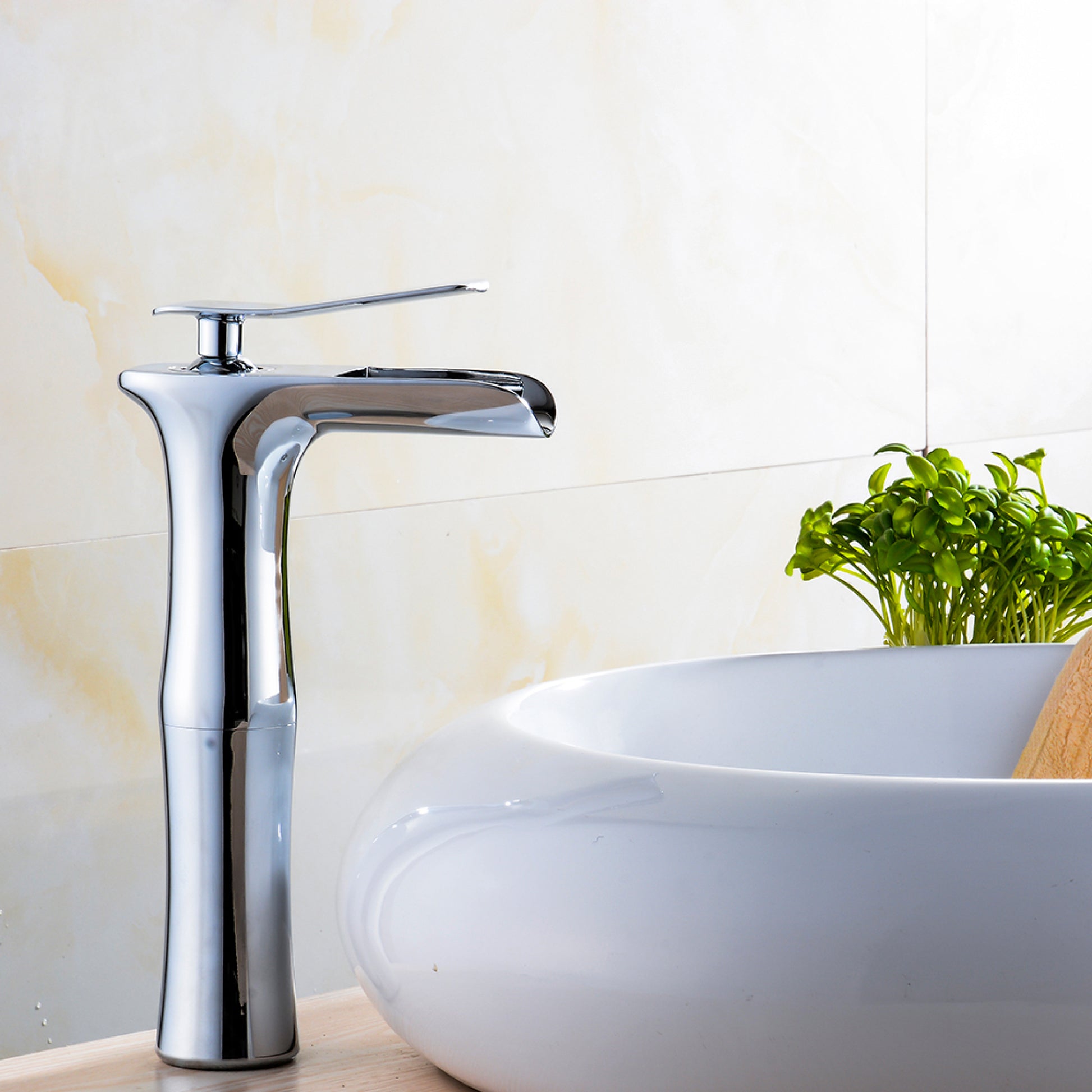 Deck Mount CUPC Brass Bathroom Sink Faucet Chrome Lead Free Brass