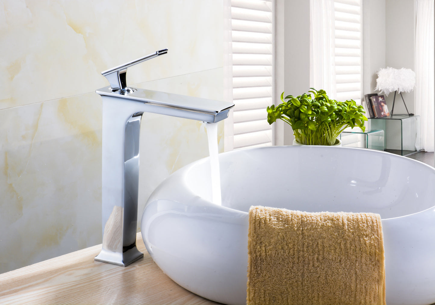 Deck Mount CUPC Brass Bathroom Sink Faucet Chrome Lead Free Brass