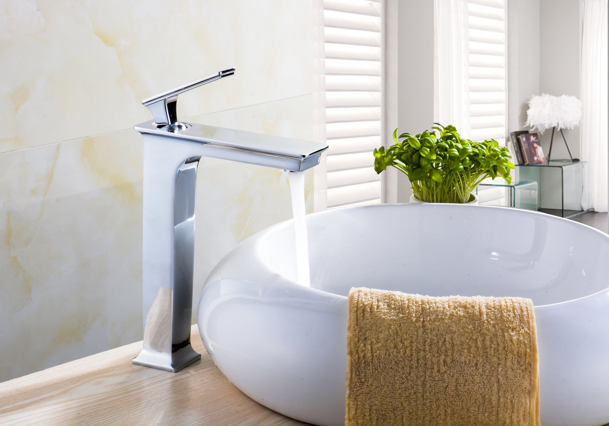 Deck Mount CUPC Brass Bathroom Sink Faucet Chrome Lead Free Brass