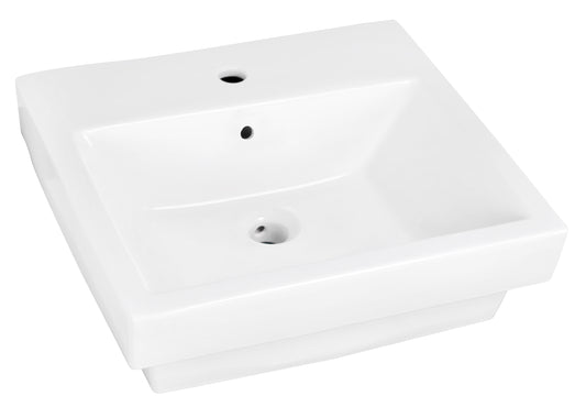 20.5-in. x 18.5-in. Rectangle Bathroom Vessel Sink White Enamel Glaze