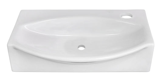 16.5-in. x 12-in. Unique Bathroom Vessel Sink White Enamel Glaze