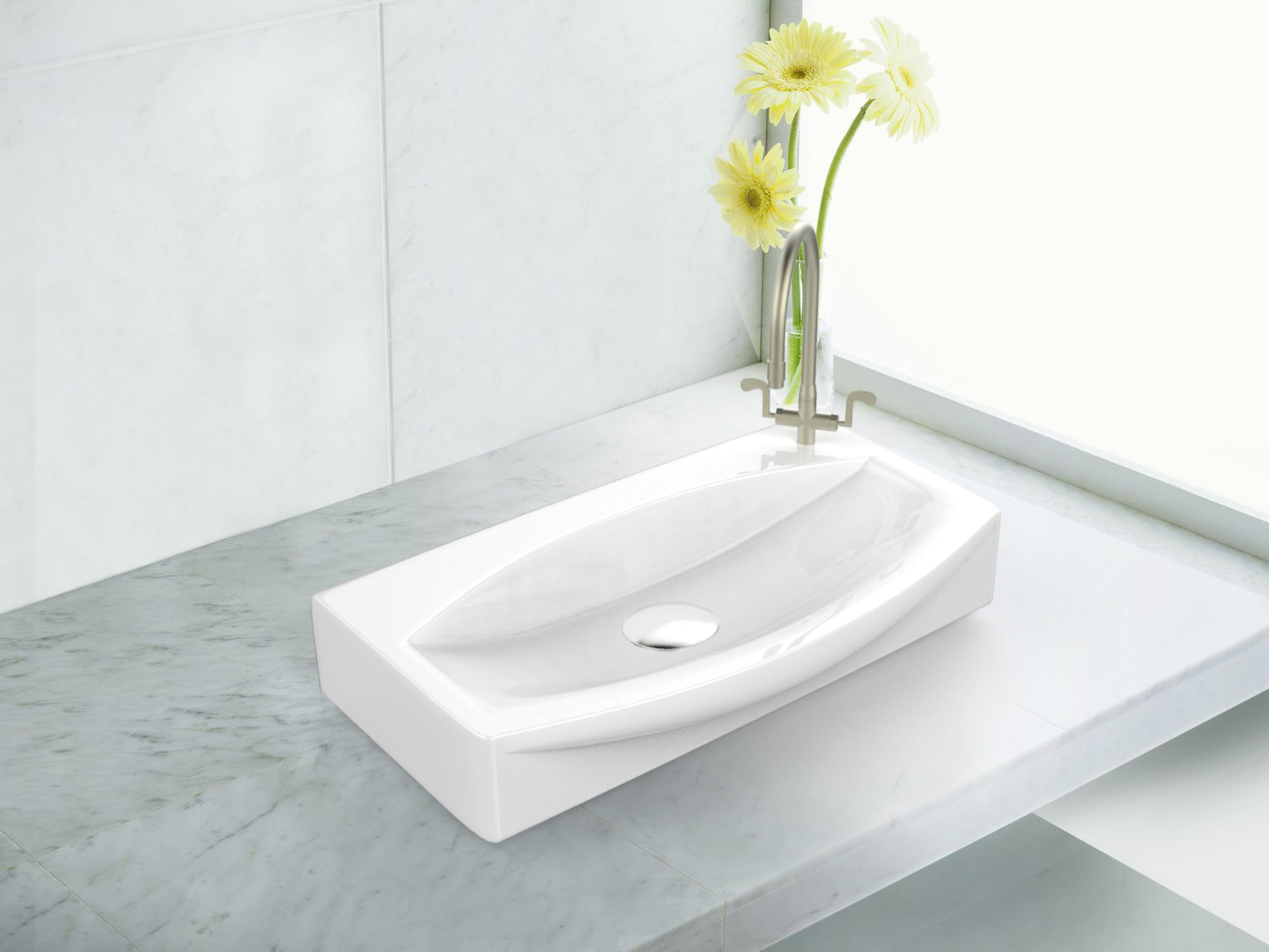 16.5-in. x 12-in. Unique Bathroom Vessel Sink White Enamel Glaze