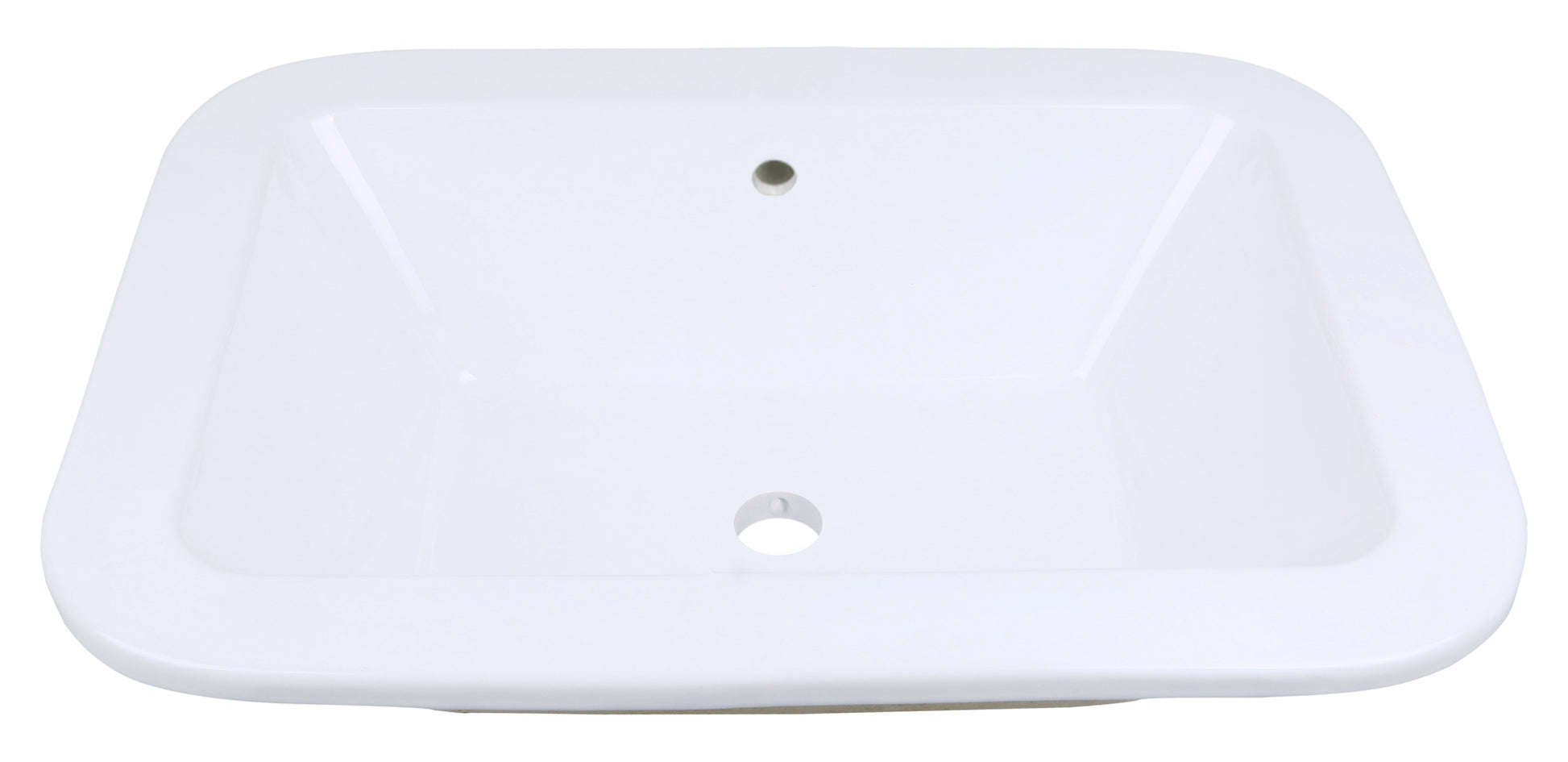 21.75-in. x 16-in. Rectangle Bathroom Vessel Sink White Enamel Glaze