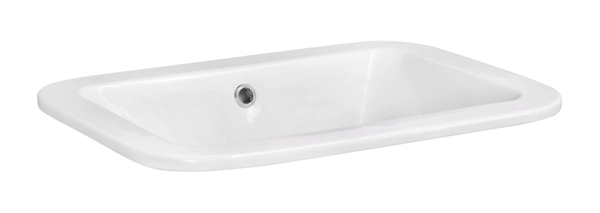 21.75-in. x 16-in. Rectangle Bathroom Vessel Sink White Enamel Glaze