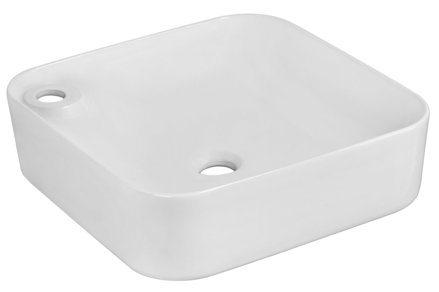 17-in. x 17-in. Rectangle Bathroom Vessel Sink White Enamel Glaze