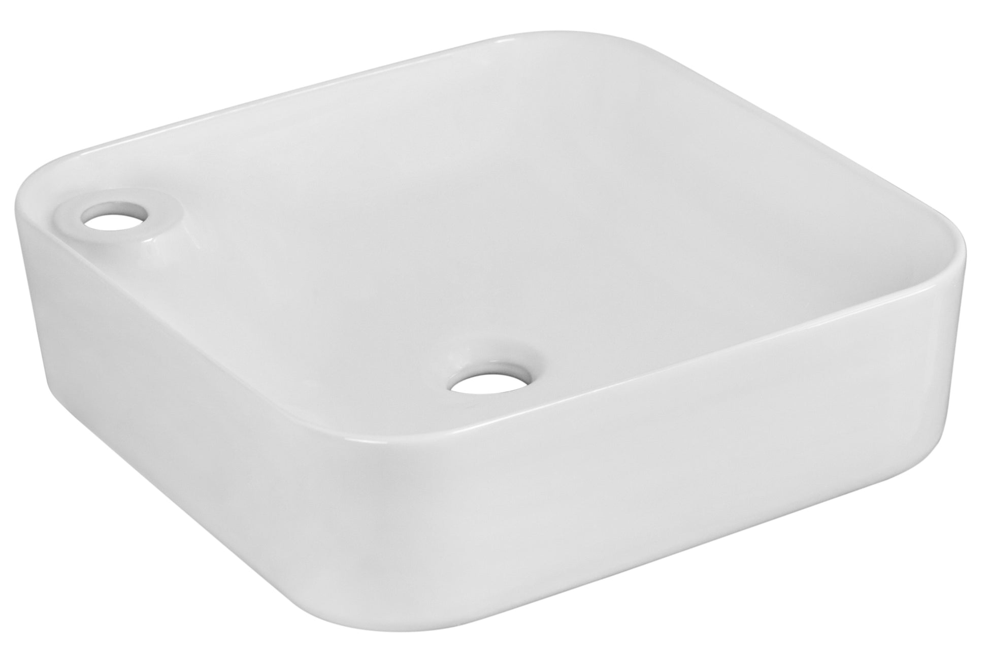 17-in. x 17-in. Rectangle Bathroom Vessel Sink White Enamel Glaze