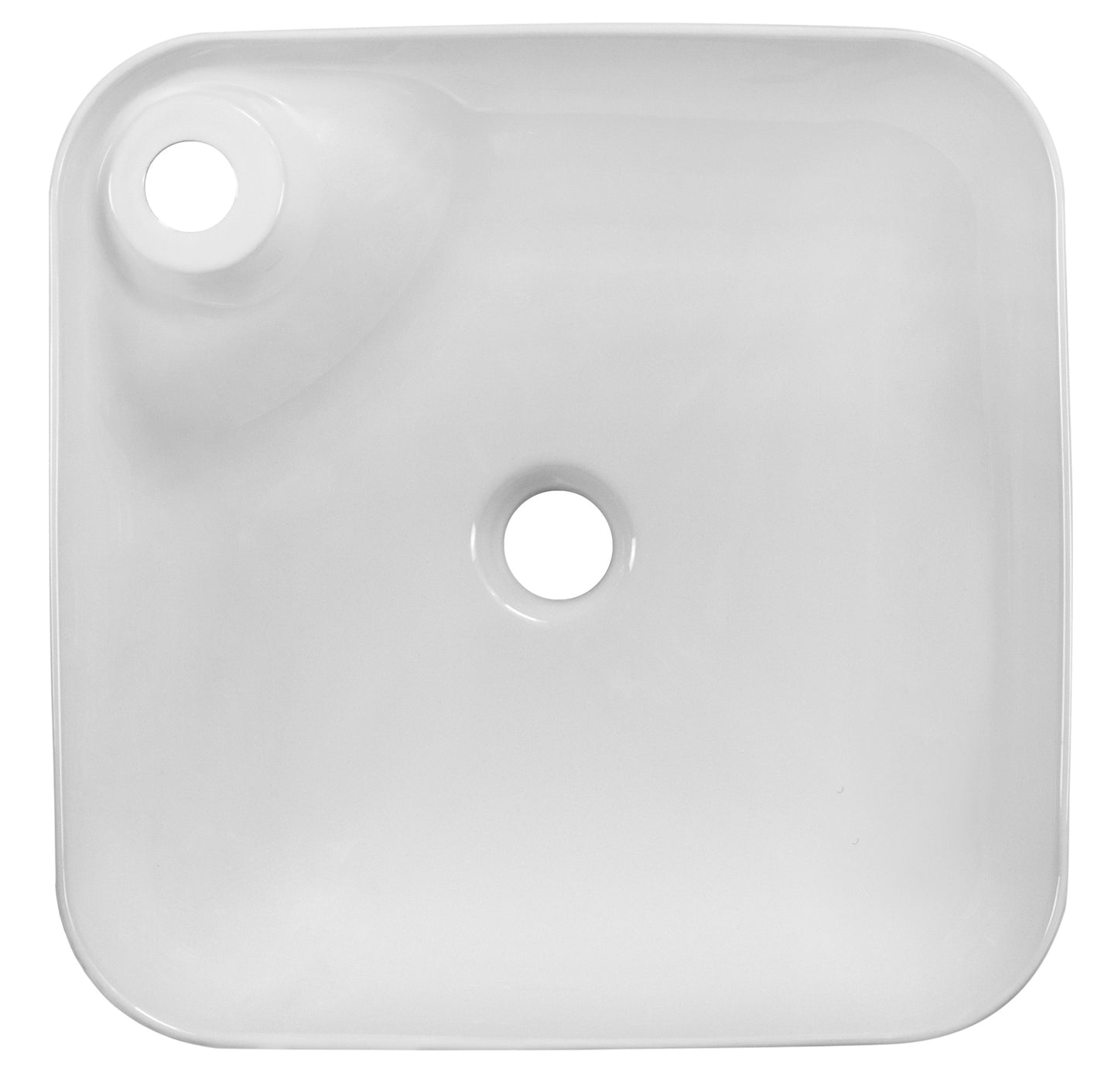 17-in. x 17-in. Rectangle Bathroom Vessel Sink White Enamel Glaze