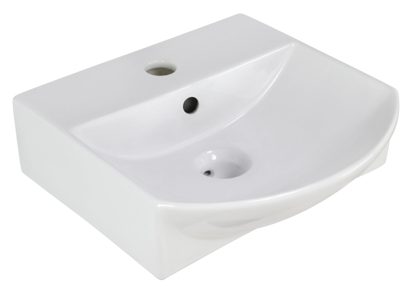 13.75-in. x 14-in. Rectangle Bathroom Vessel Sink White Enamel Glaze