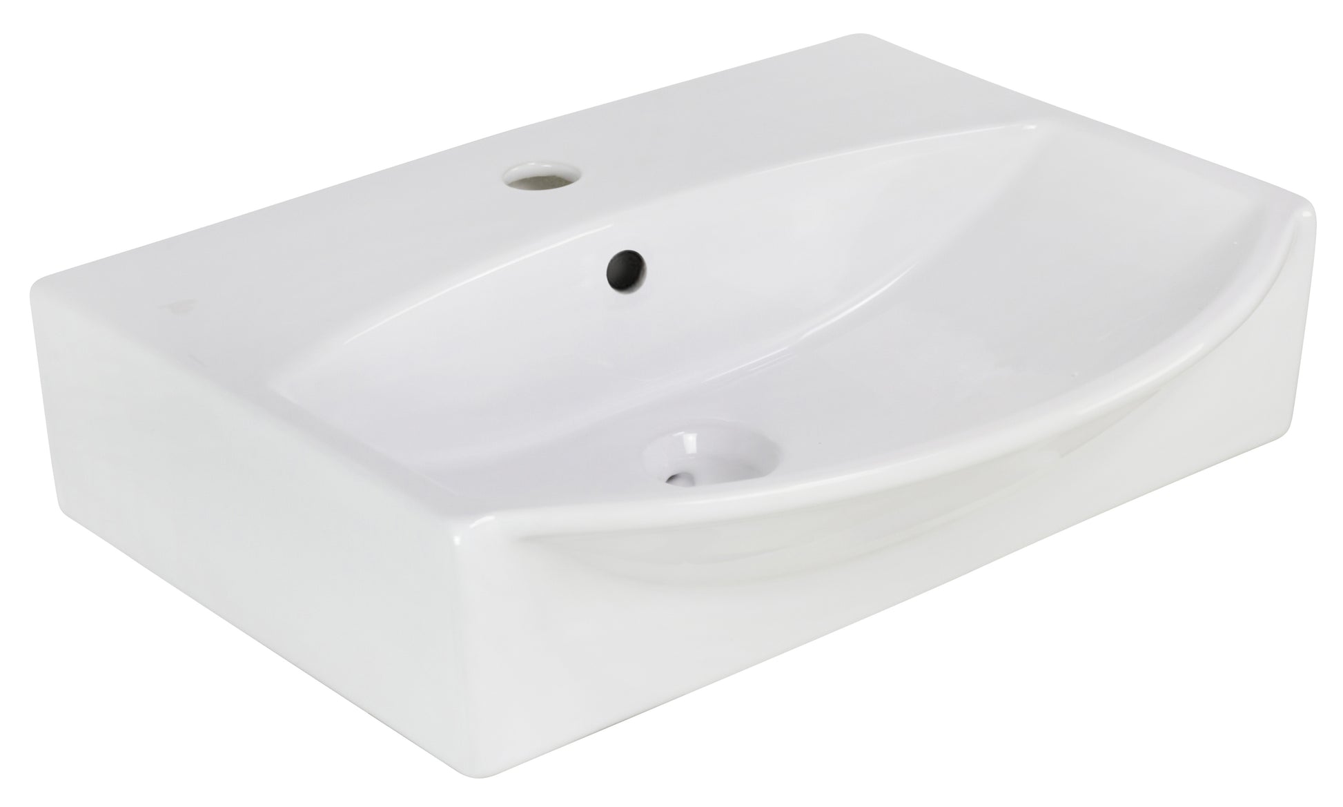 19.5-in. x 16-in. Rectangle Bathroom Vessel Sink White Enamel Glaze