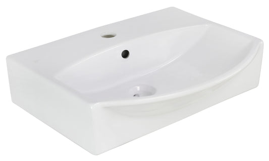 19.5-in. x 16-in. Rectangle Bathroom Vessel Sink White Enamel Glaze