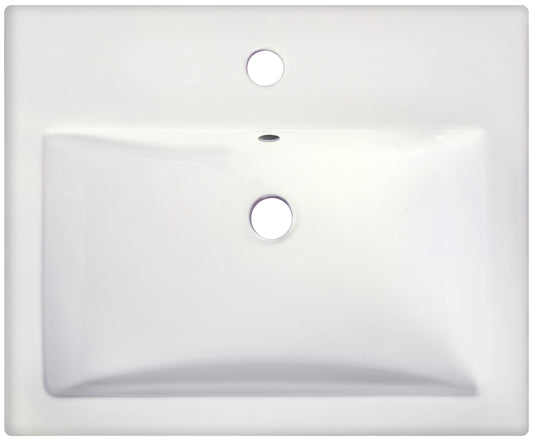 20.75-in. x 17.25-in. Rectangle Bathroom Vessel Sink White Enamel Glaze