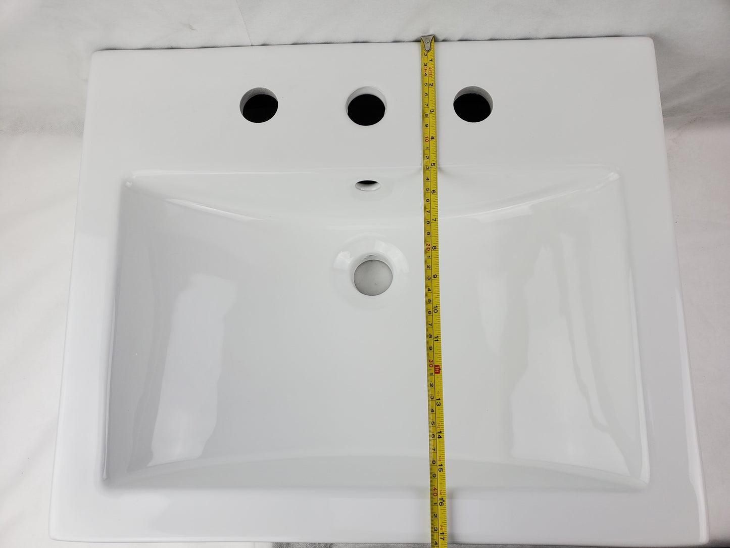 20.75-in. x 17.25-in. Rectangle Bathroom Vessel Sink White Enamel Glaze