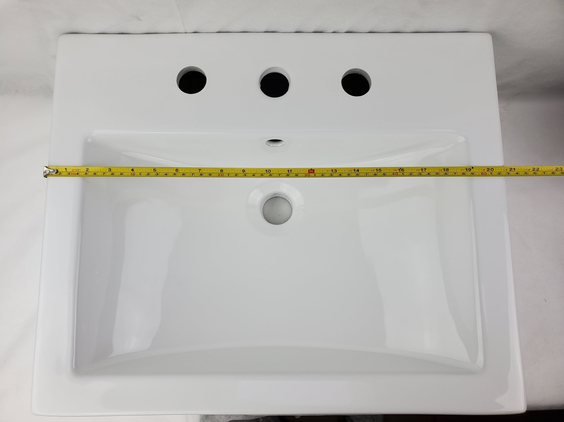 20.75-in. x 17.25-in. Rectangle Bathroom Vessel Sink White Enamel Glaze