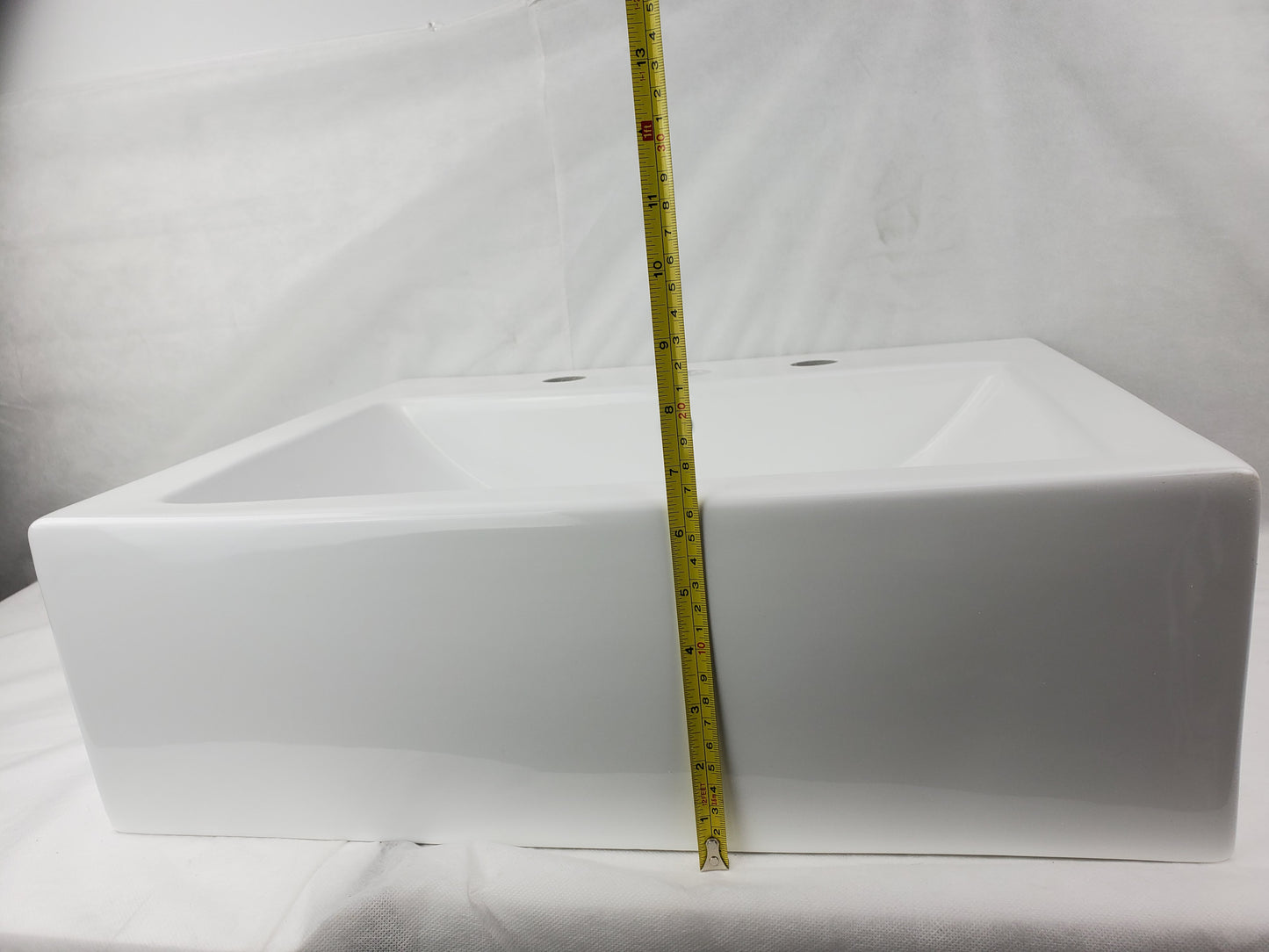 20.75-in. x 17.25-in. Rectangle Bathroom Vessel Sink White Enamel Glaze