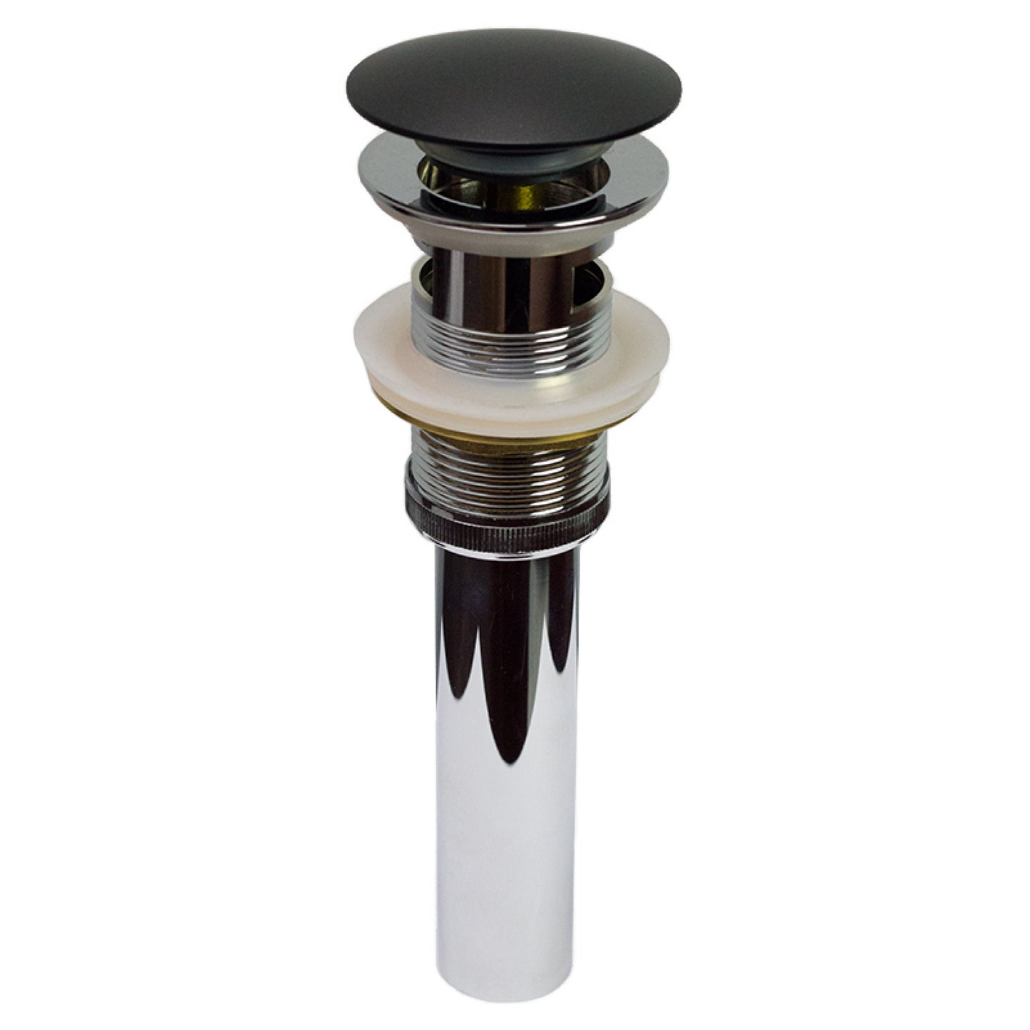 2.6 in. x 2.6 in. Yes Overflow Bathroom Sink Drain Black Stainless Steel