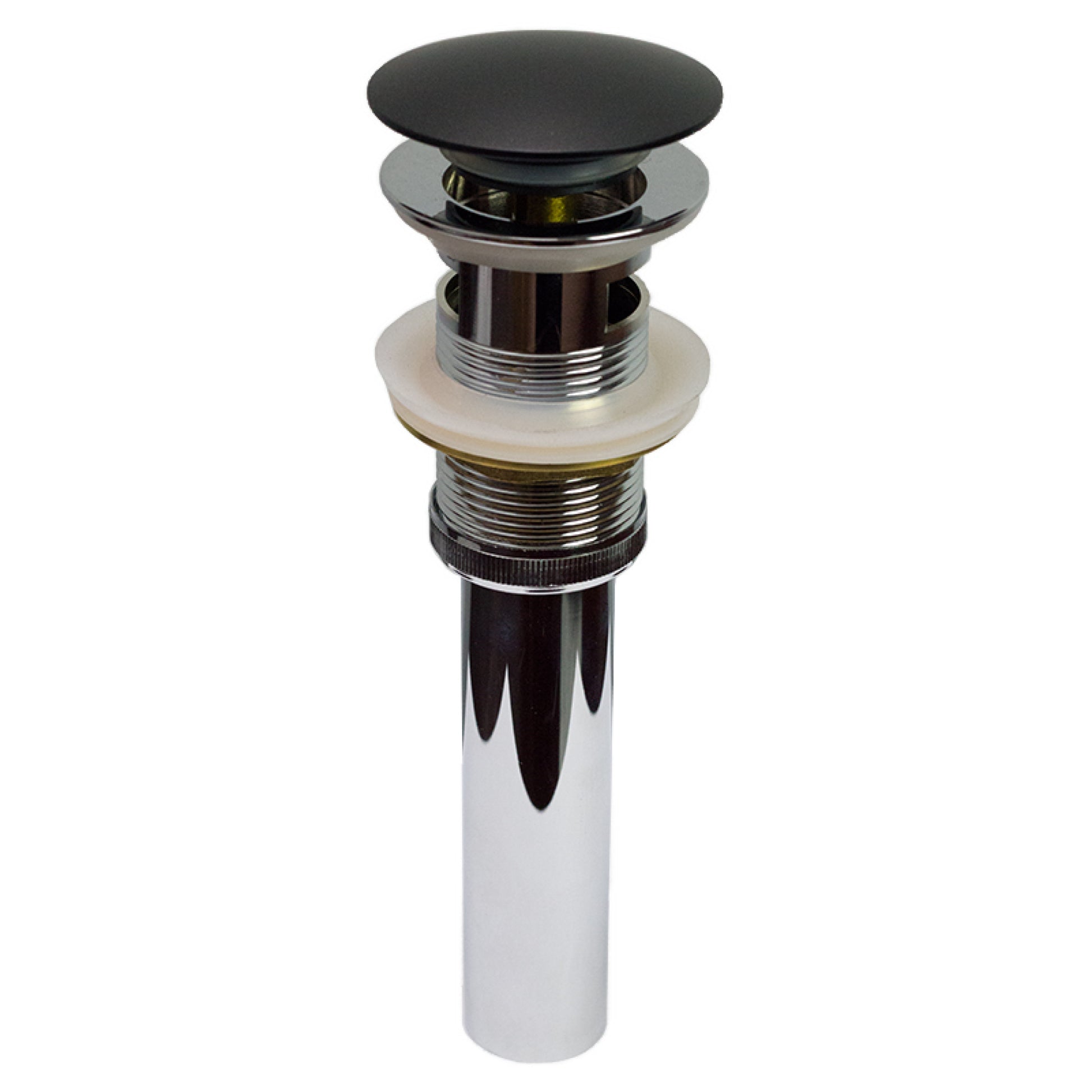 2.6 in. x 2.6 in. Yes Overflow Bathroom Sink Drain Black Stainless Steel