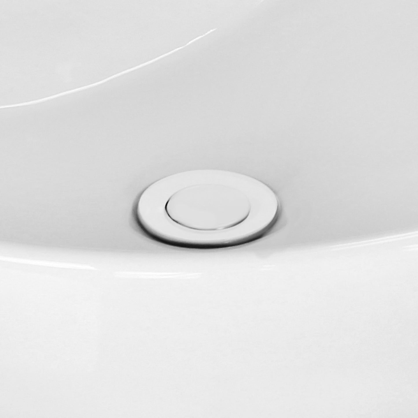 2.6 in. x 2.6 in. Yes Overflow Bathroom Sink Drain White Stainless Steel