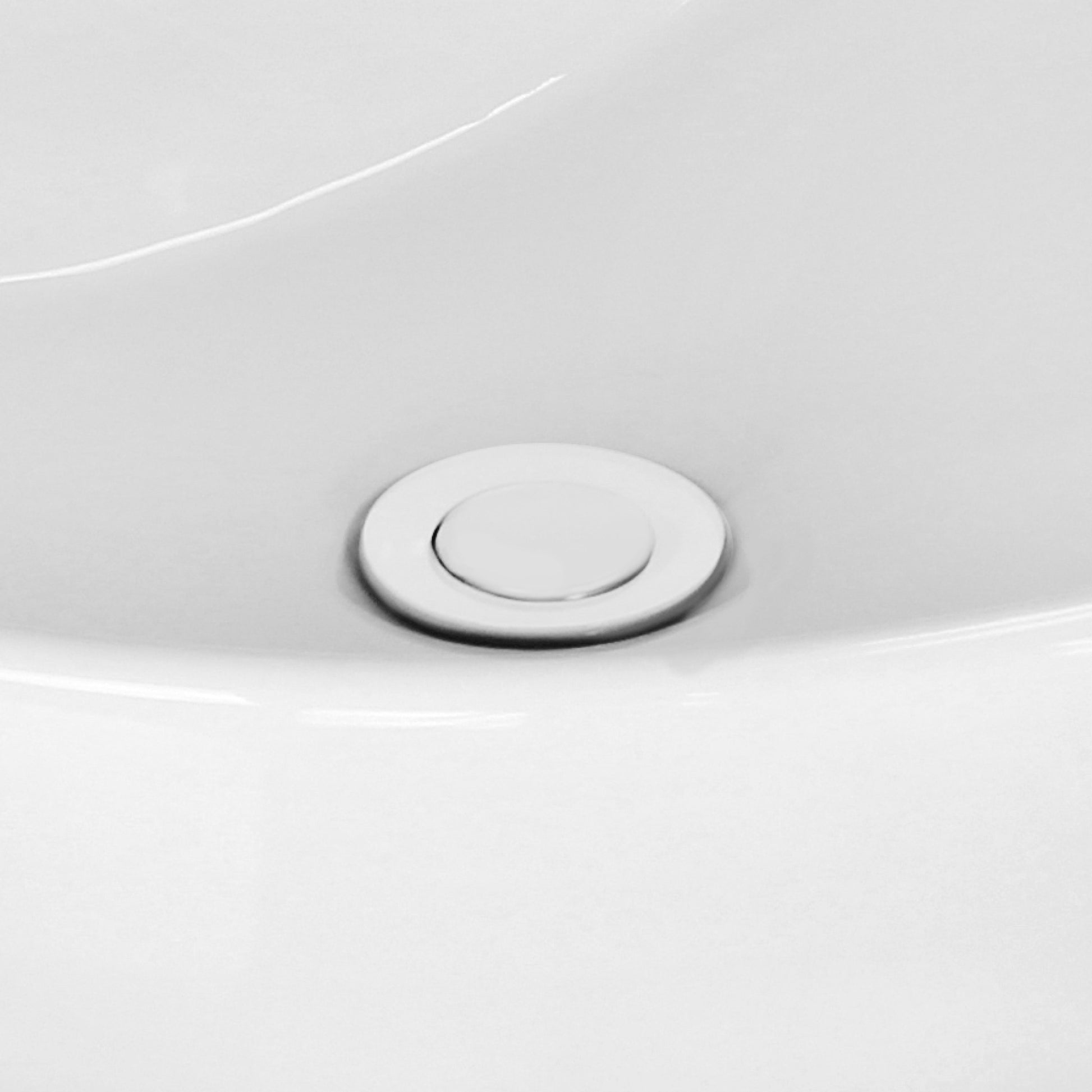 2.6 in. x 2.6 in. Yes Overflow Bathroom Sink Drain White Stainless Steel
