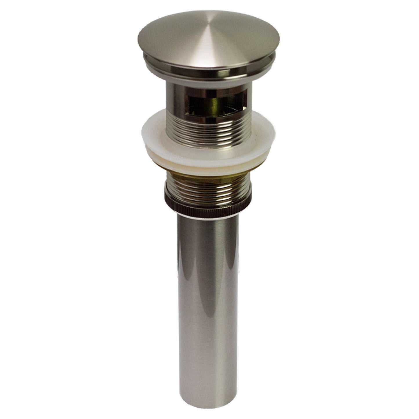 2.6 in. x 2.6 in. Yes Overflow Bathroom Sink Drain Brushed Nickel Stainless Steel