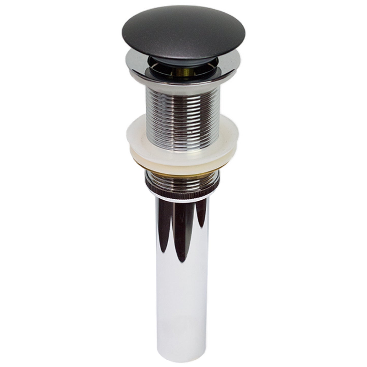 2.6 in. x 2.6 in. No Overflow Bathroom Sink Drain Black Stainless Steel