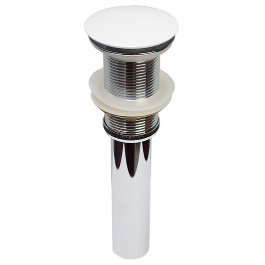 2.6 in. x 2.6 in. No Overflow Bathroom Sink Drain White Stainless Steel