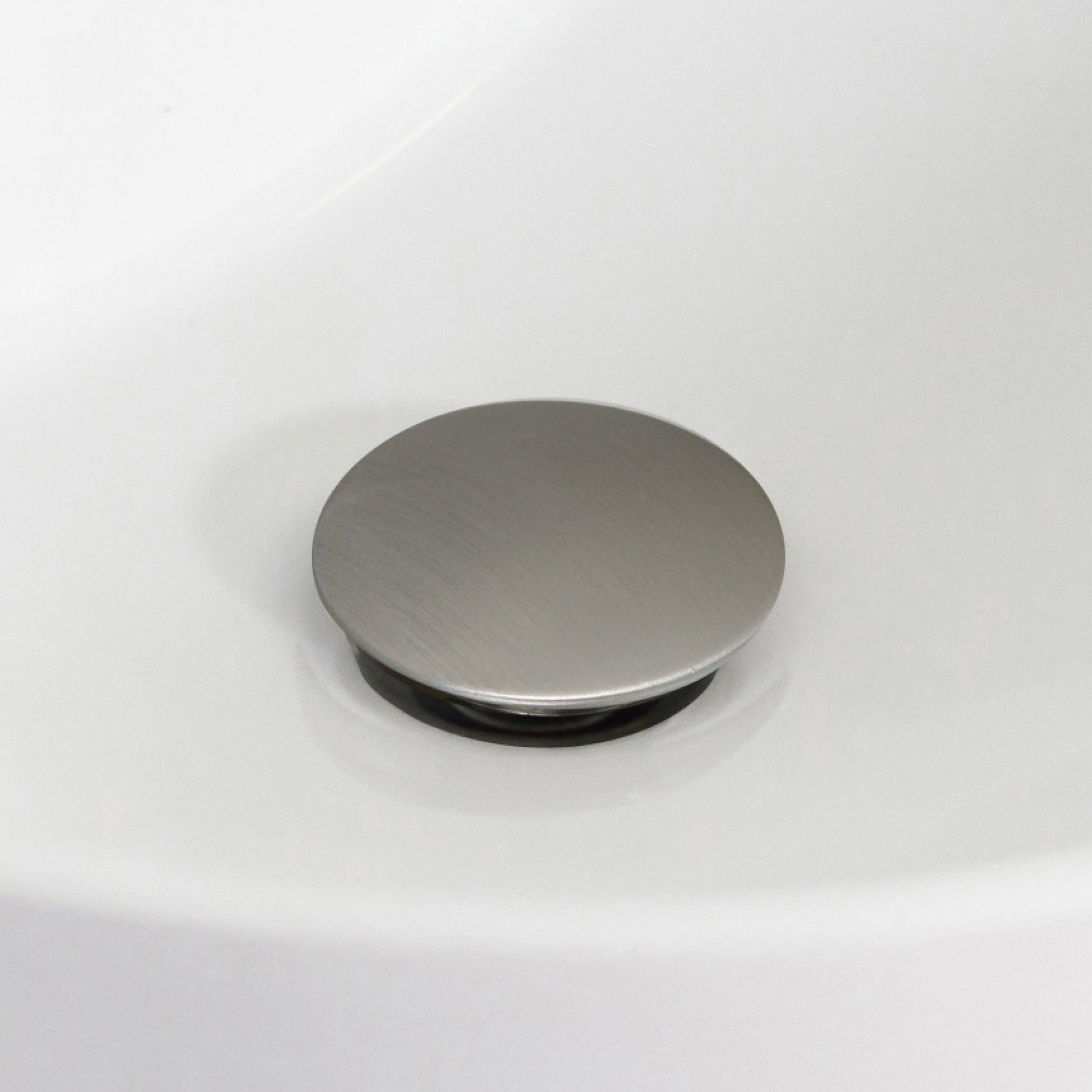 2.6 in. x 2.6 in. No Overflow Bathroom Sink Drain Brushed Nickel Stainless Steel