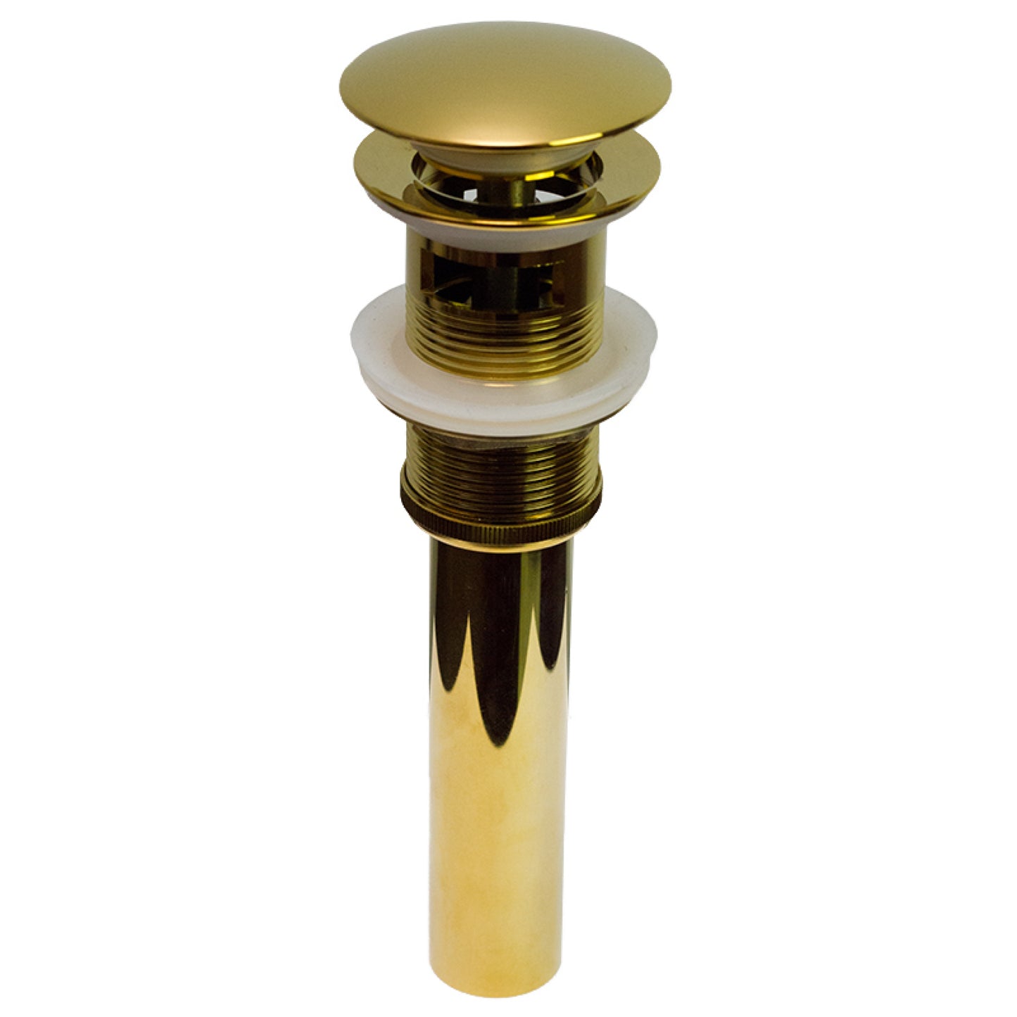 2.6 in. x 2.6 in. Yes Overflow Bathroom Sink Drain Gold Stainless Steel