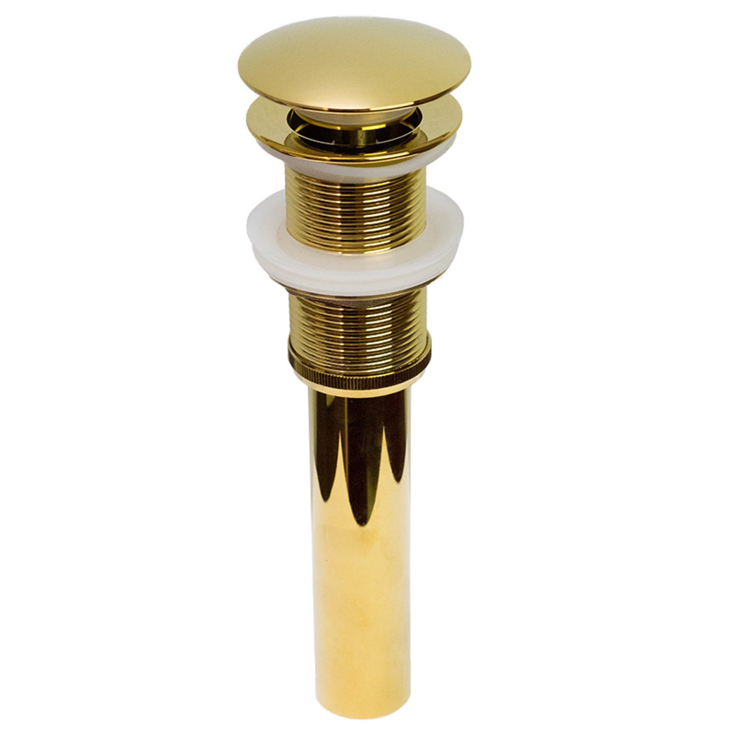 2.6 in. x 2.6 in. No Overflow Bathroom Sink Drain Gold Stainless Steel