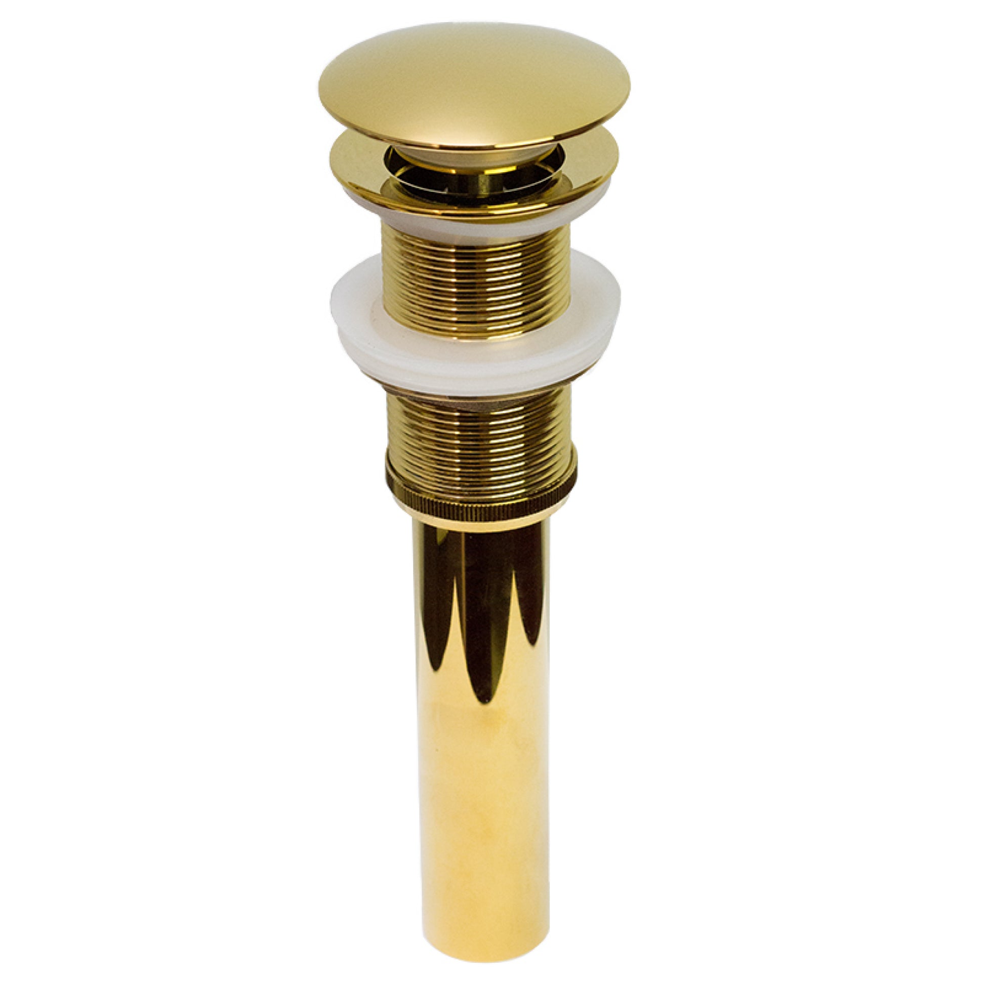 2.6 in. x 2.6 in. No Overflow Bathroom Sink Drain Gold Stainless Steel