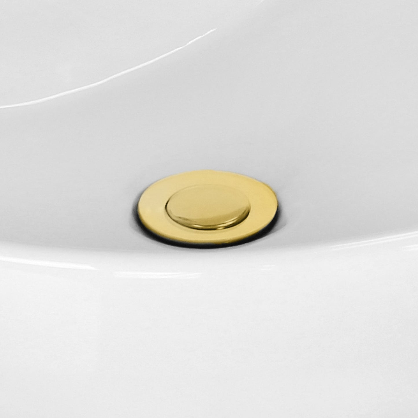 2.6 in. x 2.6 in. No Overflow Bathroom Sink Drain Gold Stainless Steel