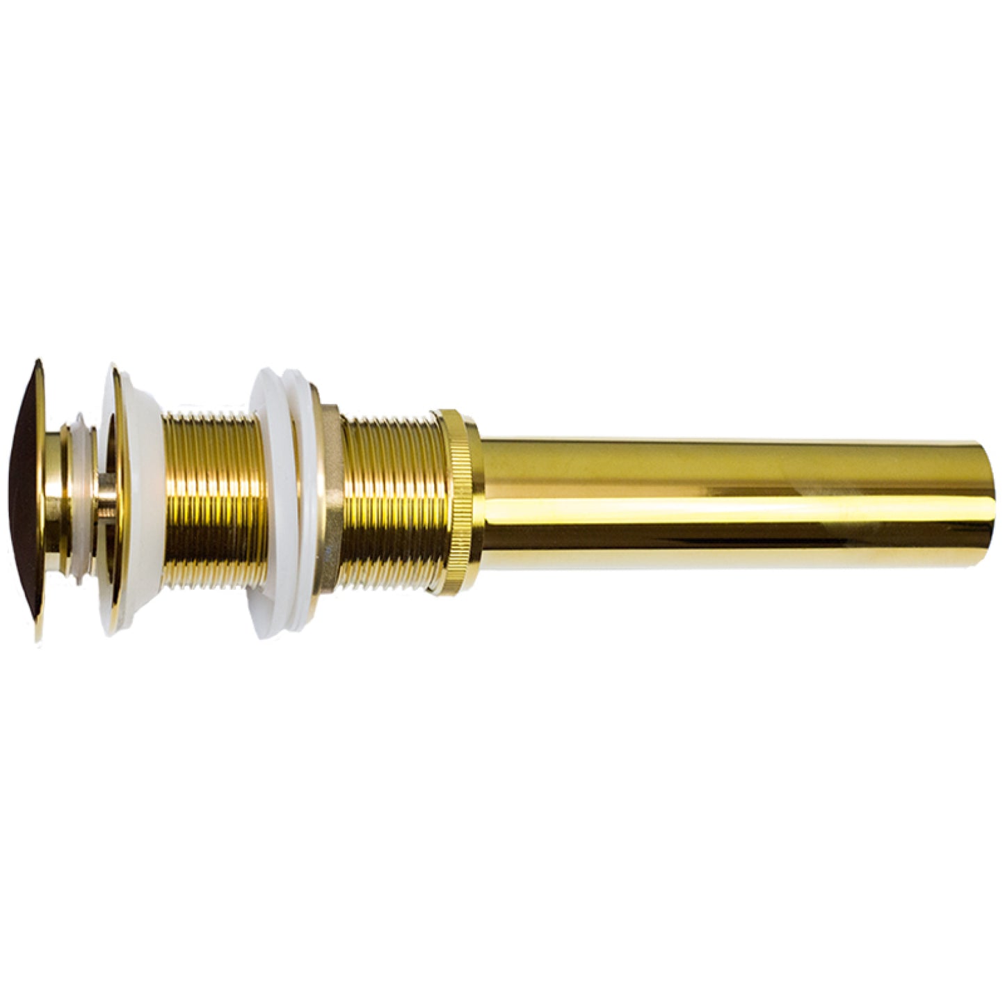 2.6 in. x 2.6 in. No Overflow Bathroom Sink Drain Gold Stainless Steel