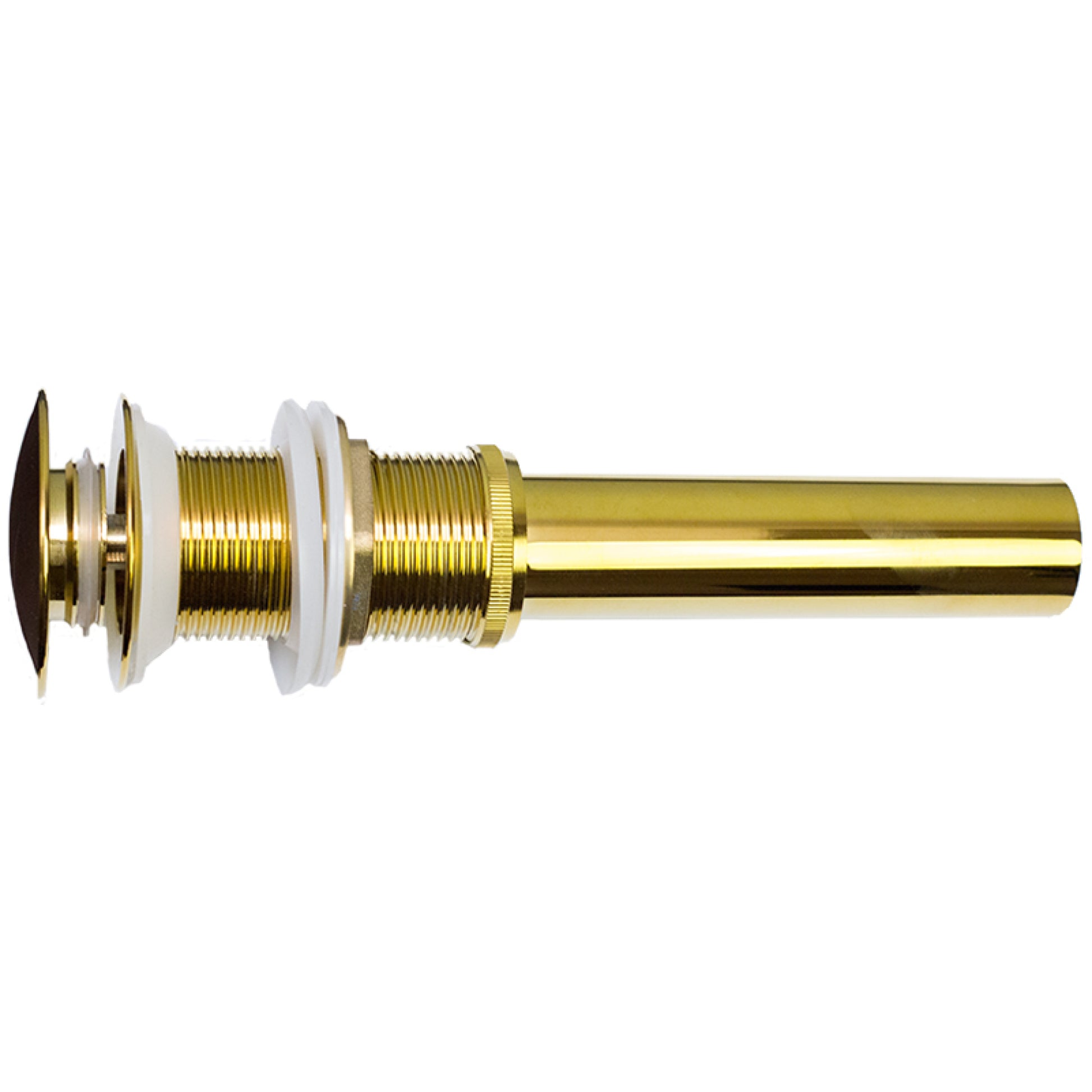 2.6 in. x 2.6 in. No Overflow Bathroom Sink Drain Gold Stainless Steel