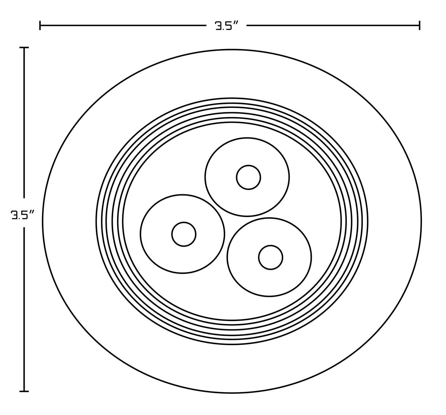 3.5-in. W Round Aluminum Semi-Recessed Pot Light In Chrome Color