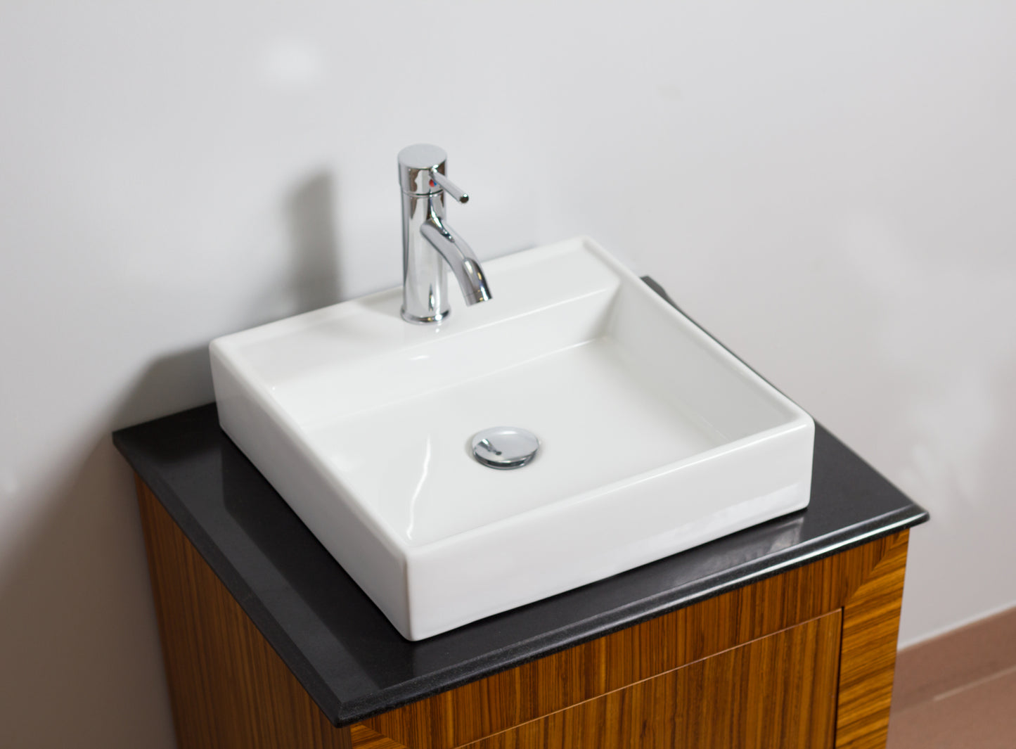 17.5-in. x 17.5-in. Square Bathroom Vessel Sink White Enamel Glaze