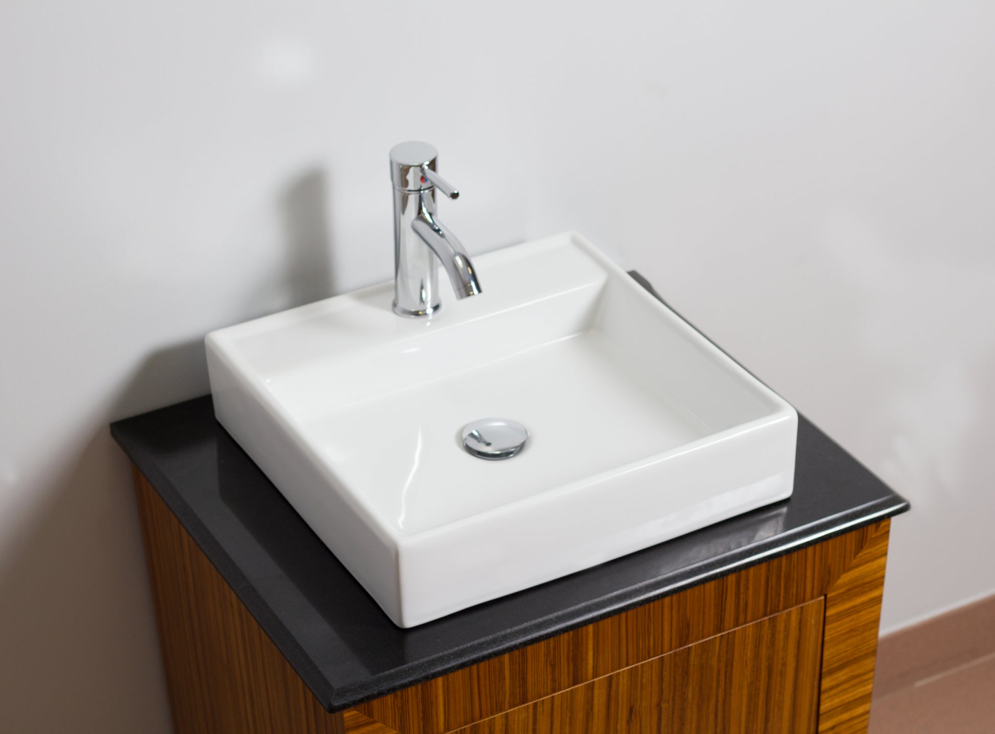 17.5-in. x 17.5-in. Square Bathroom Vessel Sink White Enamel Glaze