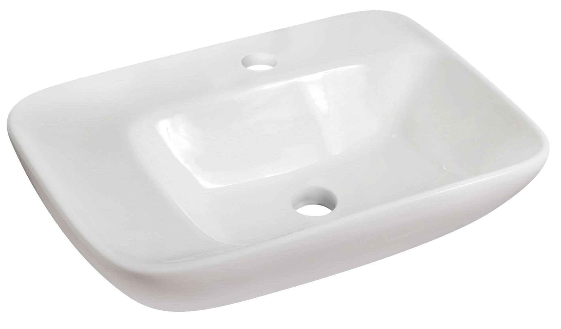 23.5-in. x 17.25-in. Rectangle Bathroom Vessel Sink White Enamel Glaze