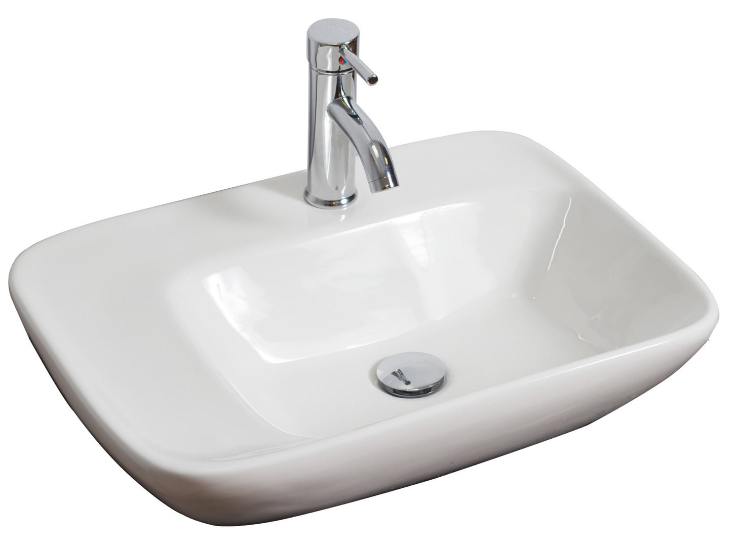23.5-in. x 17.25-in. Rectangle Bathroom Vessel Sink White Enamel Glaze