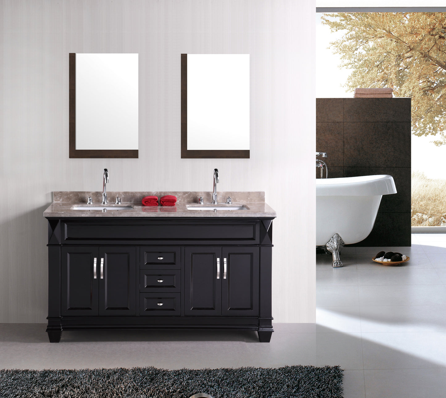 23.5-in. W 35.5-in. H Modern Plywood-Melamine Wood Mirror In Dawn Grey