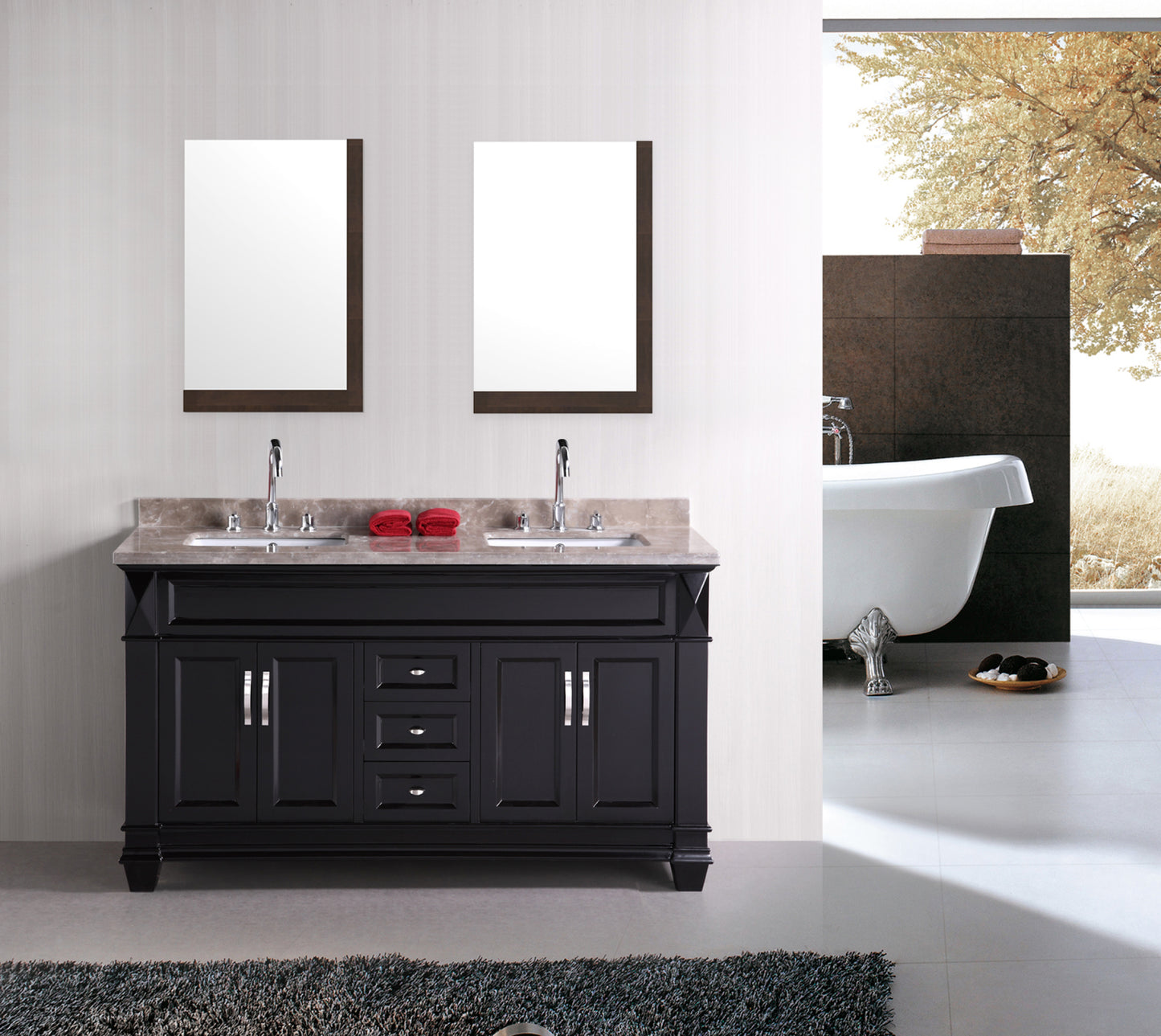 23.5-in. W 35.5-in. H Modern Plywood-Melamine Wood Mirror In Dawn Grey