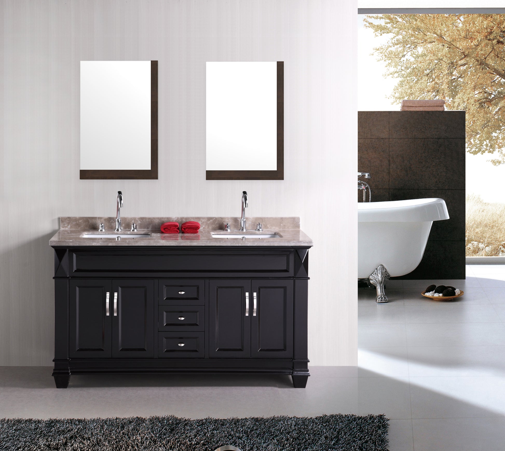 23.5-in. W 35.5-in. H Modern Plywood-Melamine Wood Mirror In Dawn Grey