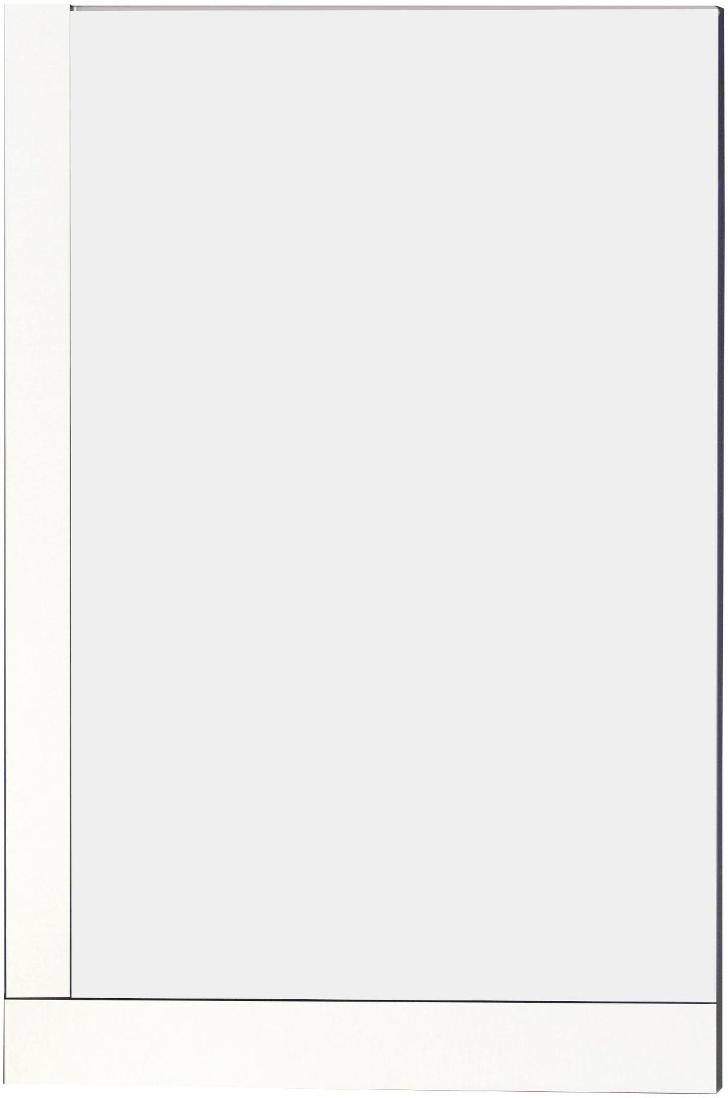 23.5-in. W 35.5-in. H Modern Plywood-Veneer Wood Mirror In White