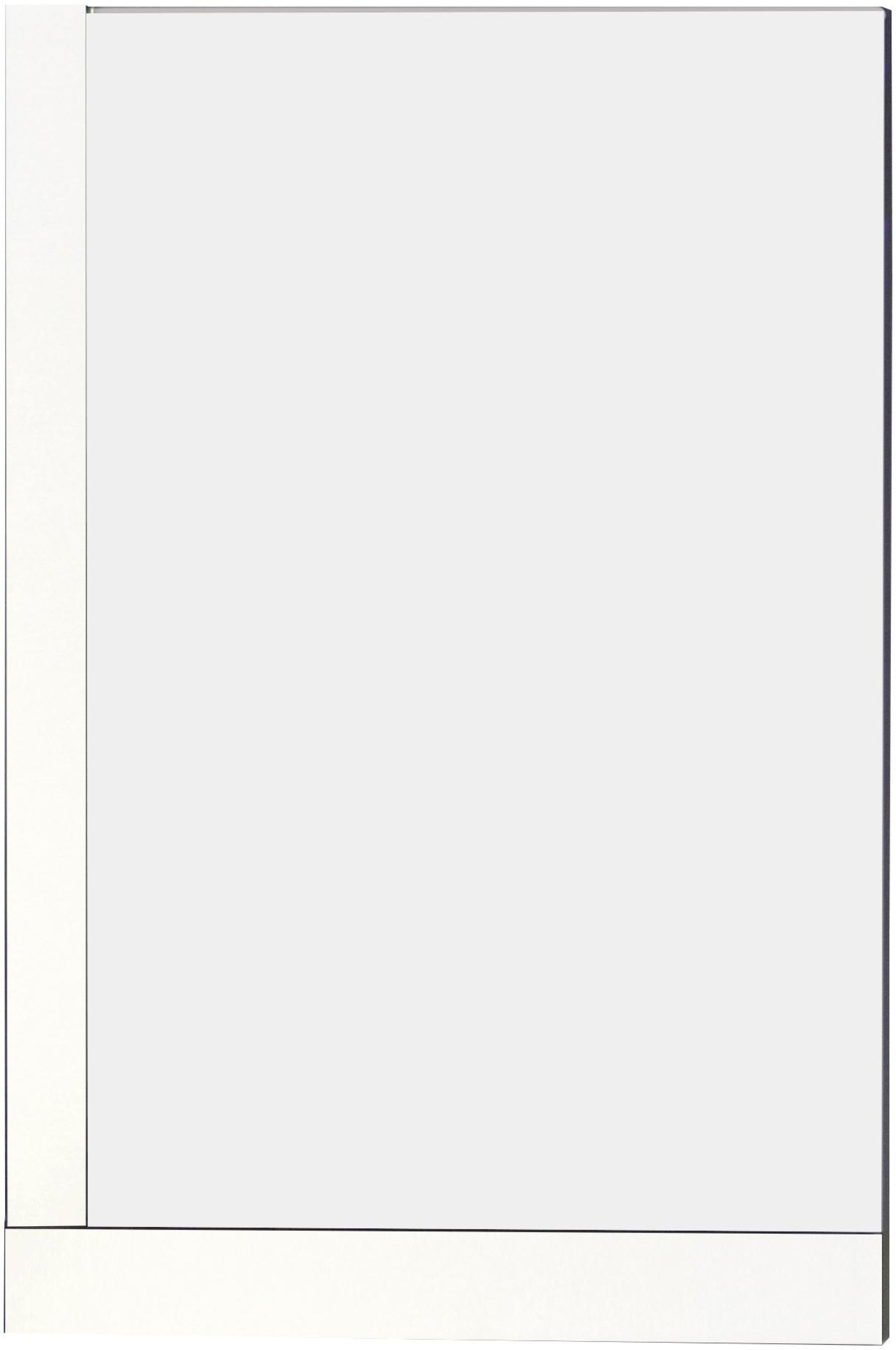 23.5-in. W 35.5-in. H Modern Plywood-Veneer Wood Mirror In White