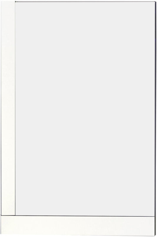 23.5-in. W 35.5-in. H Modern Plywood-Veneer Wood Mirror In White