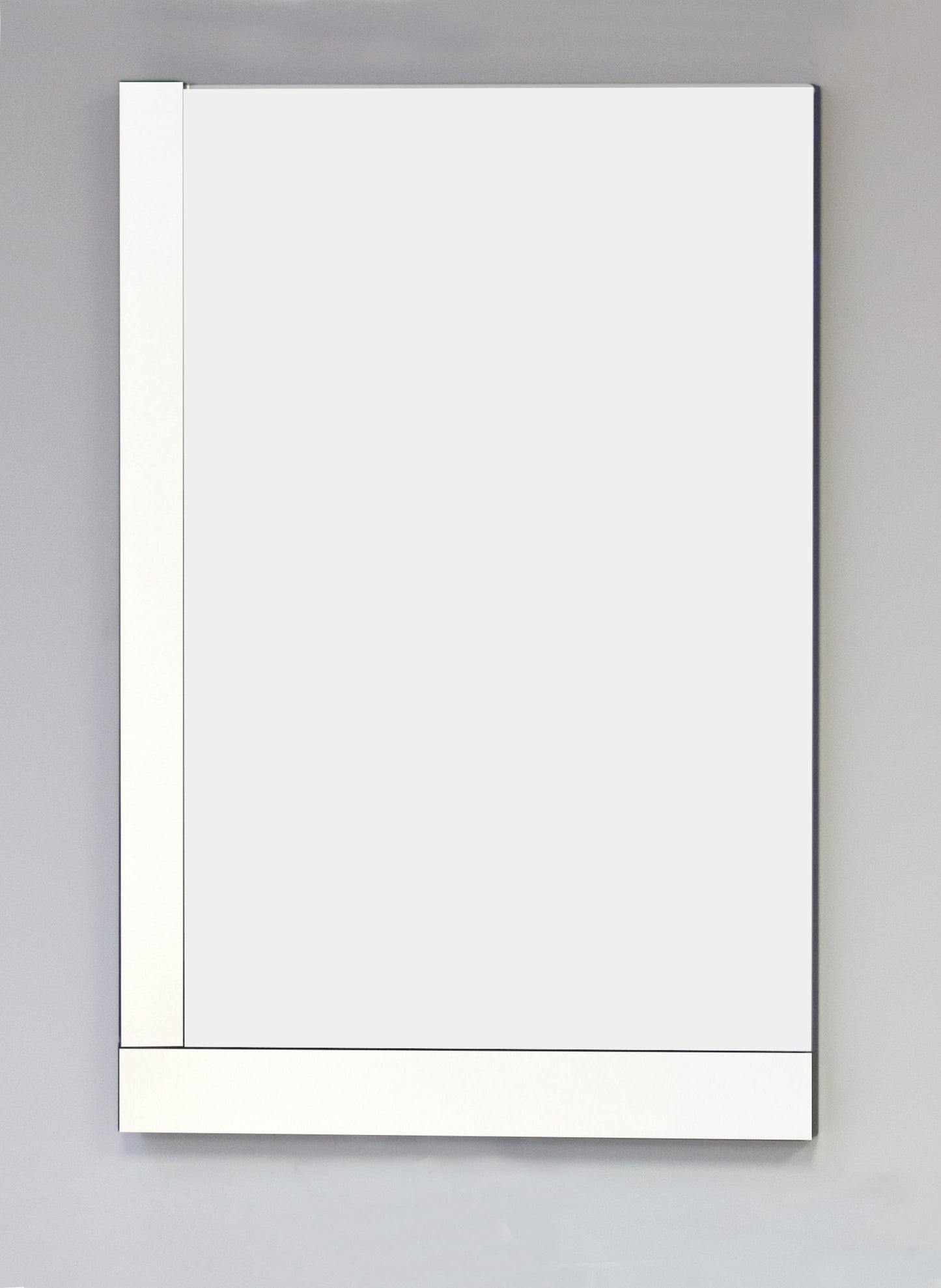 23.5-in. W 35.5-in. H Modern Plywood-Veneer Wood Mirror In White