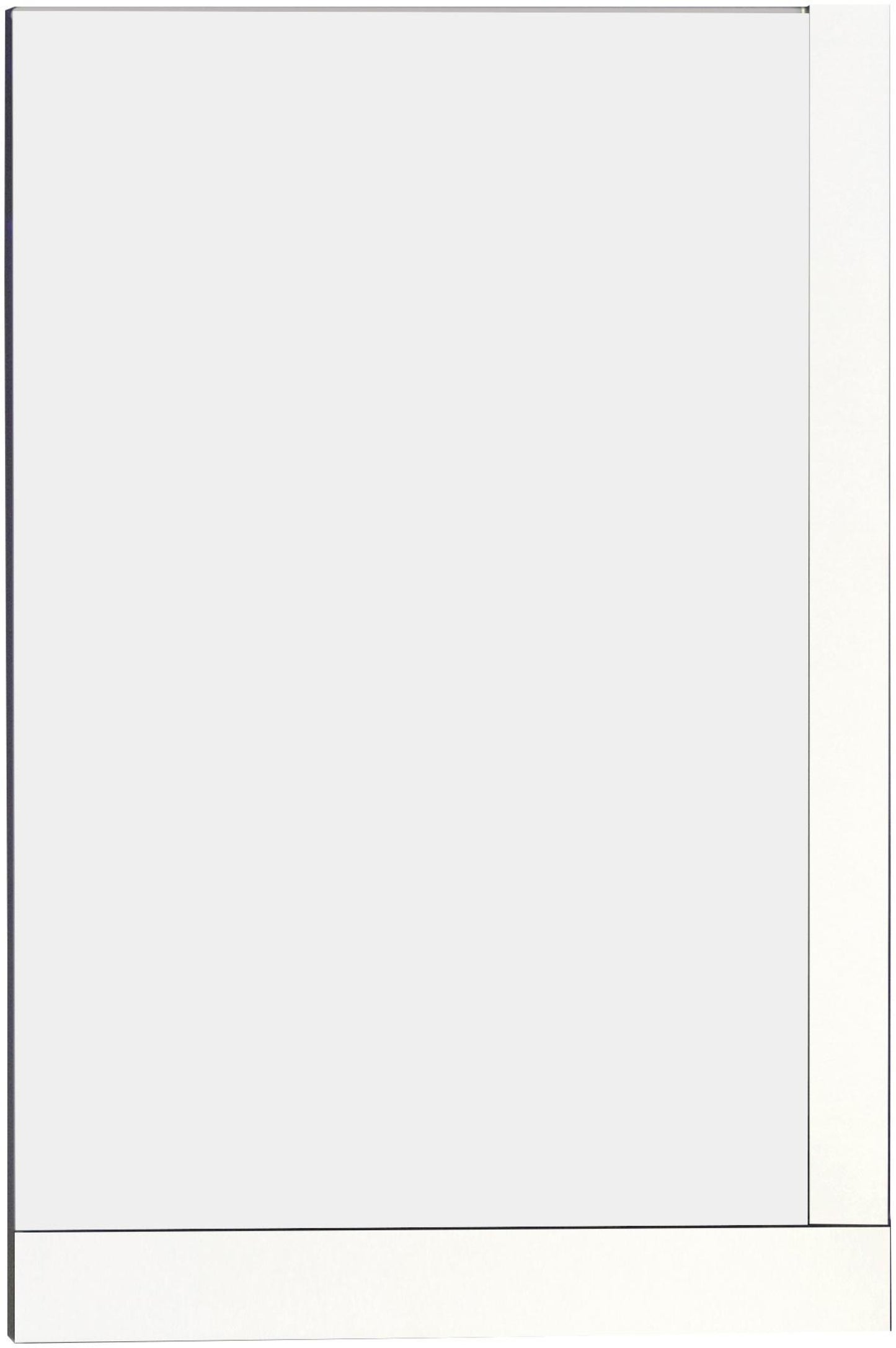 23.5-in. W 35.5-in. H Modern Plywood-Veneer Wood Mirror In White