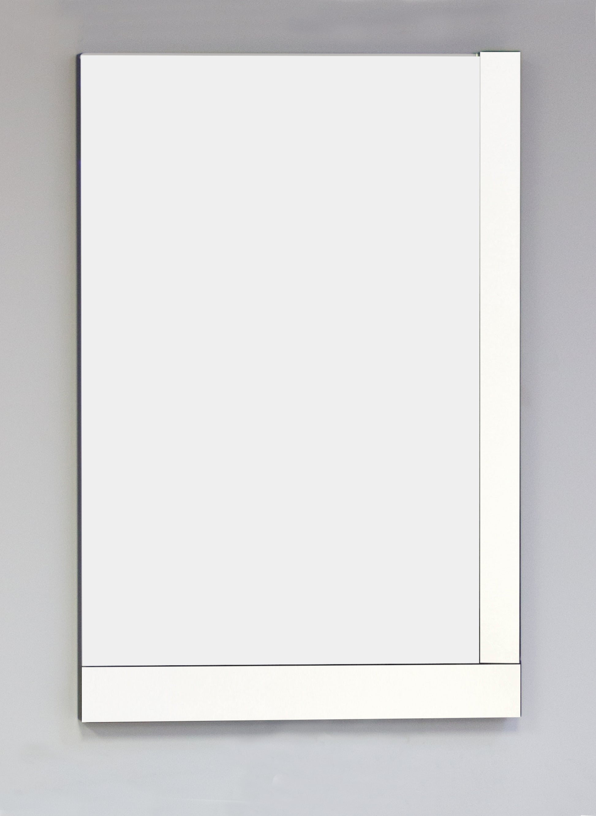 23.5-in. W 35.5-in. H Modern Plywood-Veneer Wood Mirror In White