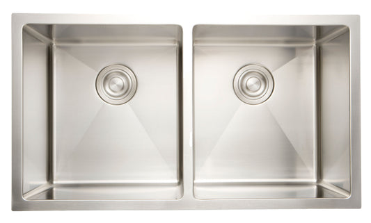 31-in. W CSA Approved Stainless Steel Kitchen Sink With 2 Bowl And 16 Gauge
