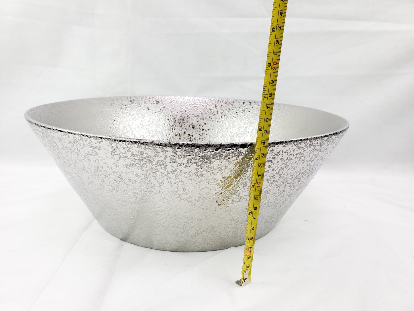 15.94-in. x 15.94-in. Round Bathroom Vessel Sink Silver Enamel Glaze